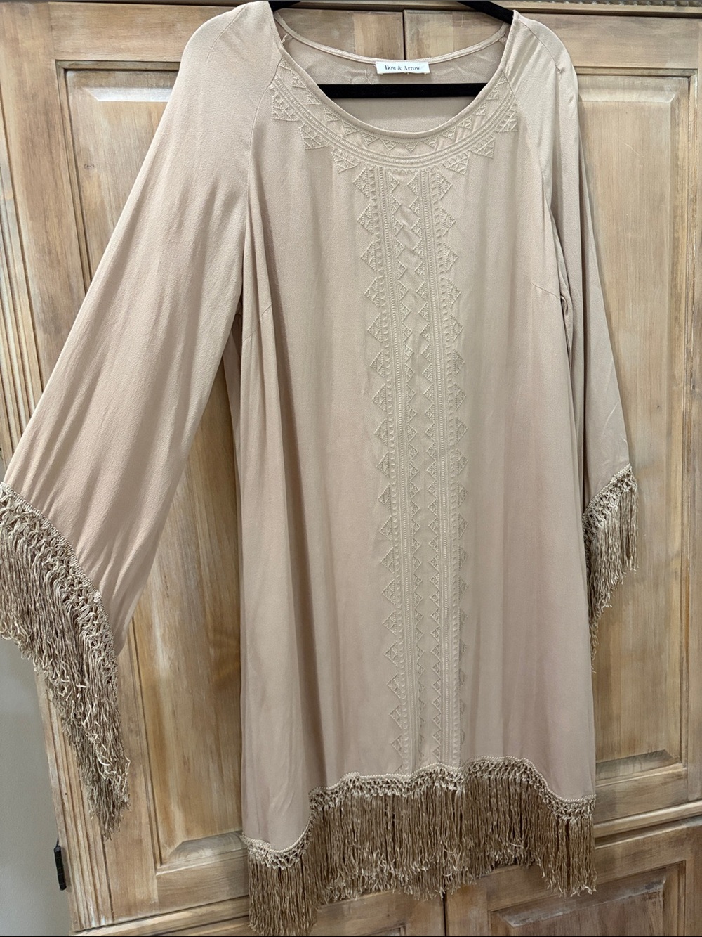 Bow + Arrow BOHO /Western Fringe Tunic Dress - Cream